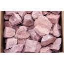 Камень для бани Малиновый кварцит колотый, крупный 20 кг Десятый регион
