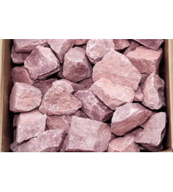 Камень для бани Малиновый кварцит колотый, крупный 20 кг Десятый регион