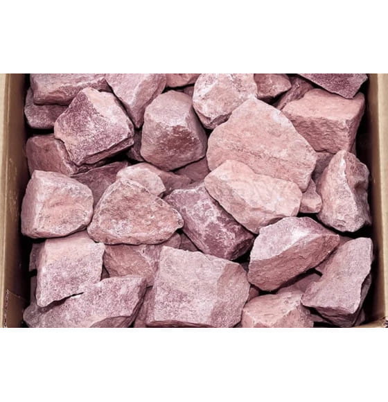 Камень для бани Малиновый кварцит колотый, крупный 20 кг Десятый регион