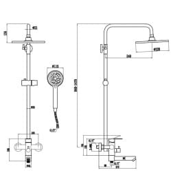 Душевая система со смесителем Esko Orlando ST260OL