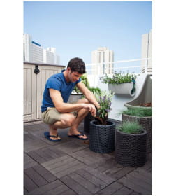 Кашпо для цветов Cylinder Planter L, графит