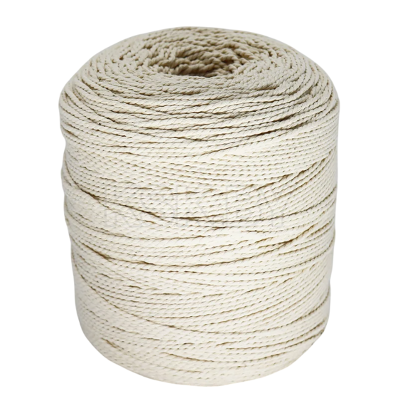 Нить хлопковая крученая двухпрядная 2мм,  500м (12598) 