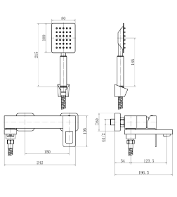 Смеситель для ванны и душа сатин Fashun A53117
