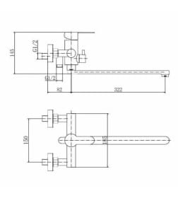 Смеситель для ванны и душа чёрный Fashun A52201-7