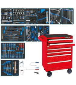 Набор инструментов "BOARD" в красной тележке (325 предметов) KING TONY 934-325AMR