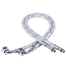 Подводка для смесителей угол (штуцер 31/17мм) 1/2”Г х M10 L-150 см Нейлон (ПАКЕТ) ЦС