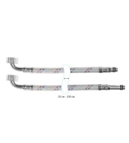Подводка для смесителей угол (штуцер 31/17мм) 1/2”Г х M10 L-150 см Нейлон (ПАКЕТ) ЦС