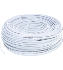 Кабель телефонный 2 жилы 100 м CCA белый (ШТЛП-2) REXANT 01-5001-3