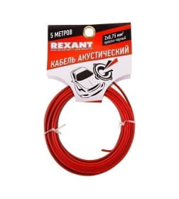 Кабель акустический 2х0,75 мм² красно-черный (бухта 5 м) REXANT 01-6104-3-05