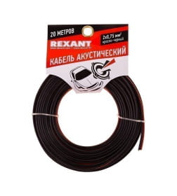 Кабель акустический ШВПМ 2х0.75 мм2 красно-черный (20 м) REXANT 01-6104-3-20