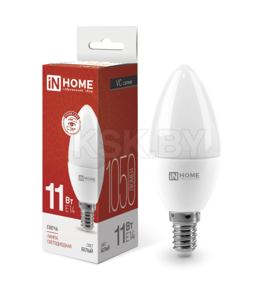 Лампа светодиодная LED-СВЕЧА-VC 11Вт 230В Е14 4000К 990Лм IN HOME 4690612020471 (4690612020471) 