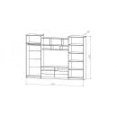 Гостиная Палермо-7 (анкор белый/графит) Астрид-мебель ЦРК.ПЛР.07 (ЦРК.ПЛР.07 б/графит) 