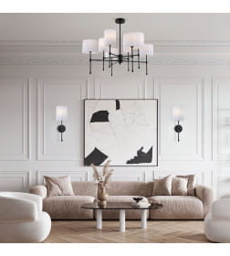 Потолочный светильник с тканевыми абажурами 60162/8 черный Eurosvet