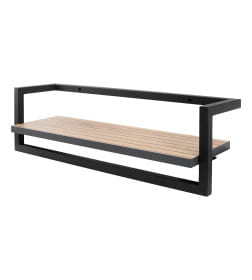 Полка декоративная ALLERD 60 RION 600х180х180мм цвет основания - черный муар, цвет ЛДСП - Дуб Гринвич, артикул 4090210400