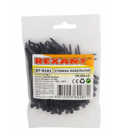 Хомут nylon 2.5х100 мм черный (100 шт.) REXANT 07-0101