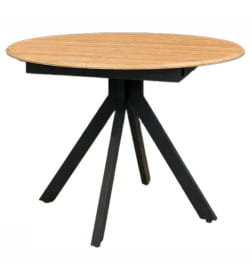 Стол обеденный "Москва" 1000(1400) мм бабочка (МДФ Дуб Монтана/рама черная/Металл черный) Элементика