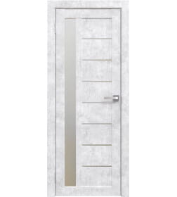 Дверное полотно Амати 04, 800х2000, Экошпон, Бетон снежный,стекло матовое