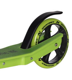 Самокат Novatrack Polis Plastic NF, колеса 230х180 мм, зеленый