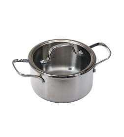 Кастрюля из нержавеющей стали 2,6 л/18 см со стеклянной крышкой BB102418