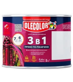 Грунт-эмаль по ржавчине Olecolor коричневый RAL 8017,  0,4 кг