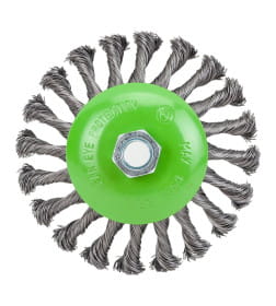 Щетка конусная косичка 125 мм М14 "Тарелка" (проволока 0,5 мм) Сибртех