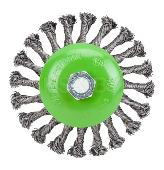 Щетка конусная косичка 125 мм М14 "Тарелка" (проволока 0,5 мм) Сибртех (746117) 