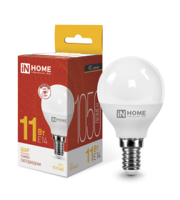 Лампа светодиодная LED-ШАР-VC 11Вт 230В Е14 3000К 990Лм IN HOME 4690612020587