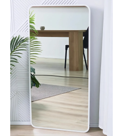 Зеркало прямоугольное с подсветкой, сенсор на касание с закругленными углами с УФ-окантовкой, 50х100 см белое Emze