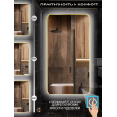 Зеркало прямоугольное с подсветкой, сенсор на касание с закругленными углами с УФ-окантовкой, 50х100 см золото Emze (LED.UV.SMART.50.100.AUR) 