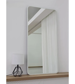 Зеркало прямоугольное с закруглёнными углами в белой УФ-окантовке, 45х77 см Emze UV.SMART.45.77.BEL