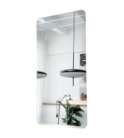 Зеркало прямоугольное с закруглёнными углами в белой УФ-окантовке, 45х77 см Emze UV.SMART.45.77.BEL