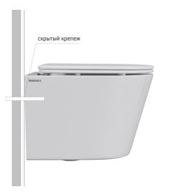 Комплект Berges: инсталляция АТОМ кнопка черная Soft Touch, унитаз VITA Rimless 49 см, сиденье дюропласт микролифт