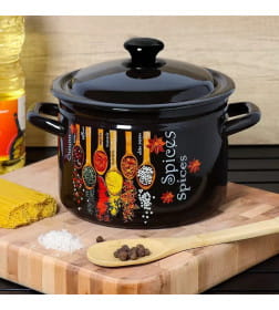 Кастрюля бортовая 4 л коричневый/Карри (форма цилиндр) 41704-142/6-У4Карри