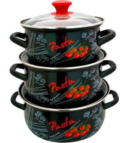 Набор кастрюль Болоньезе-1-ЭКСТРА 2/3/4 л (черный) 61915-БОЛОНЬЕЗЕ