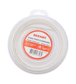 Трубка термоусаживаемая 10,0/5,0 мм 2,44 м (белая) REXANT 29-0051