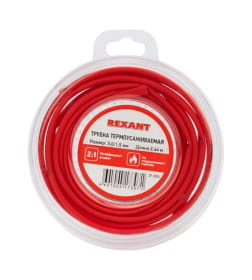 Трубка термоусаживаемая 3,0/1,5 мм 2,44 м (красная) REXANT 29-0004