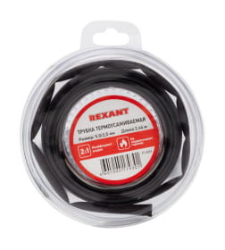 Трубка термоусаживаемая 5,0/2,5 мм 2,44 м (черная) REXANT 29-0026