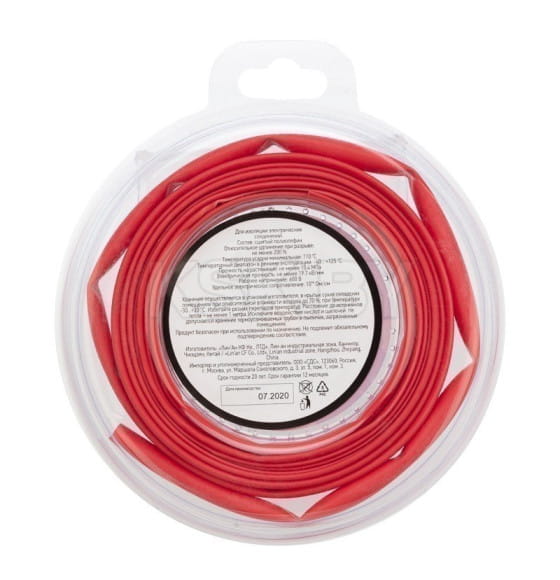 Трубка термоусаживаемая 6,0/3,0 мм 2,44 м (красная) REXANT 29-0034 (29-0034) 