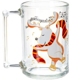 Кружка стеклянная "Фитнес. Северные олени" 320 мл/11 см O0524