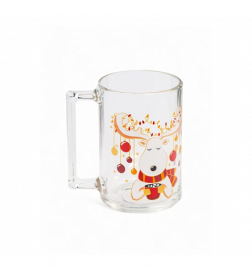 Кружка стеклянная "Фитнес. Северные олени" 320 мл/11 см O0524