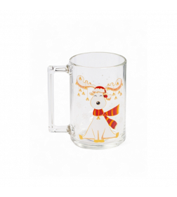 Кружка стеклянная "Фитнес. Северные олени" 320 мл/11 см O0524