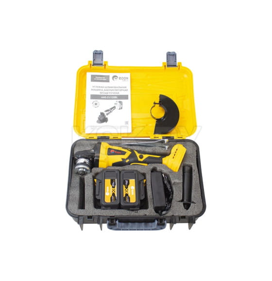 Машина шлифовальная угловая EDON AAG-21/125BL 2 акб/4Ач