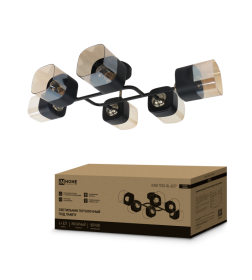 Светильник потолочный под лампу AURA TESO-BL-6E27 720x430x150 мм черный/золото IN HOME 4690612058108