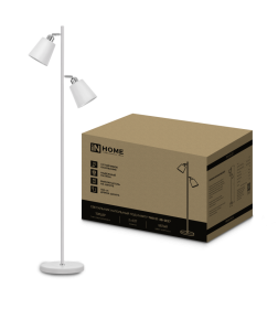 Светильник напольный под лампу на основании ТНО 01-2Б 2х60Вт Е27 230В белый IN HOME 4690612049632