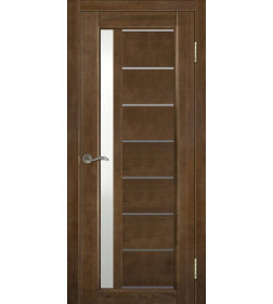 Дверное полотно Вега 9 ЧО Темный орех 2000х800х40мм (массив сосны)