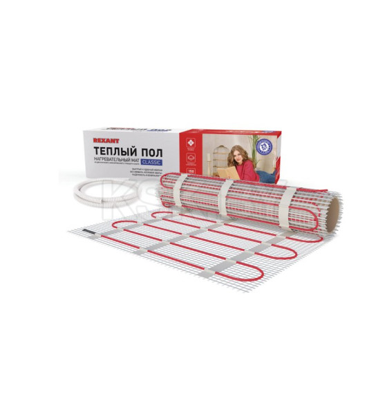 Тёплый пол (нагревательный мат) Classic RNX-2,5-375 2,5 м2 (0,5 х 5,0 м), 375 Вт, двухжильный с экраном REXANT 51-0505-2 (51-0505-2) 
