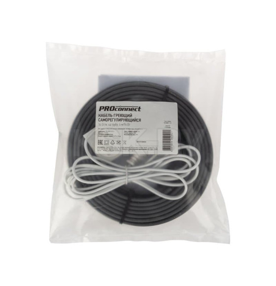 Кабель греющий саморегулирующийся на трубу 16 Вт/м 6 м (без экрана) PROconnect 51-0242 (51-0242) 