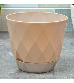 Горшок "Laurel" D145мм, 1,3л с поддоном (бежевый)