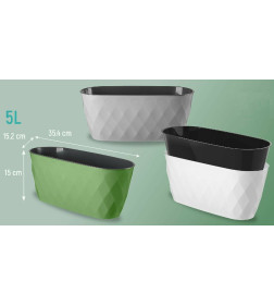 Горшок "Laurel" D354х152х150 мм, 5,0 л с дренажной вставкой (бежевый)