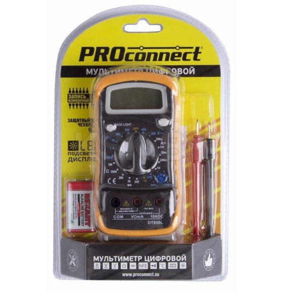 Мультиметр универсальный MAS830L(DT850L) Proconnect 13-3021 (13-3021) 